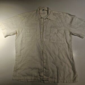 Jack Lipson Men's White Linen Shirt Size L